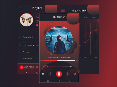 Music Player UI Design android android app android app design android app development app app design application branding design music music app music player ui ui ux ui ux design ui design uidesign uiux ux vector