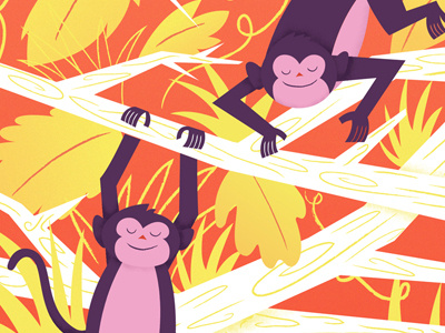 Happy Monkeys animals illustration monkeys vector