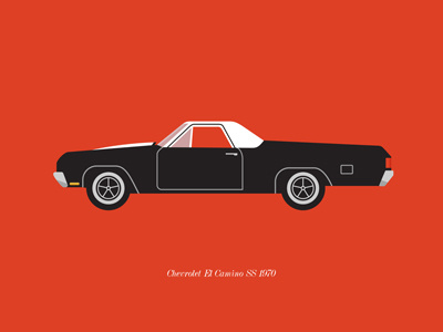 El Camino 1970 auto car chevrolet elcamino illustration ilustracion vector