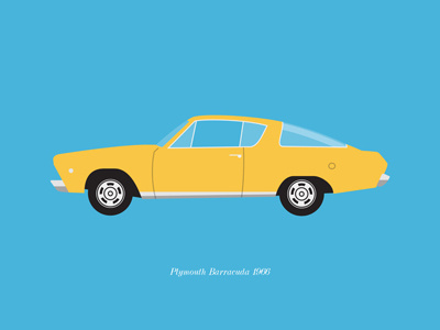 Plymouth Barracuda 1966 1960 amarillo auto barracuda car classic clásicosypoemas illustration ilustracion plymouth retro yellow