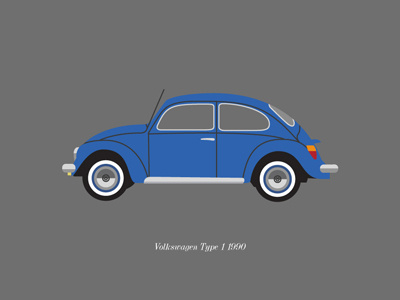 Volkswagen Type 1 1990 beetle blue car illustration type1 vector vocho volkswagen