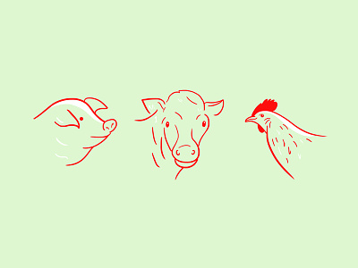farm animals animals brush food illustration meat photoshop