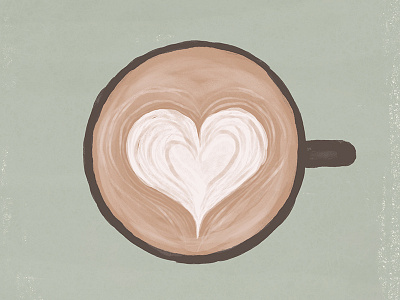 Latte love book coffee cup digital heart illustration latte love photoshop