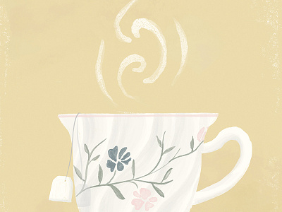 Granny's tea book cup digital granny illustration photoshop tea