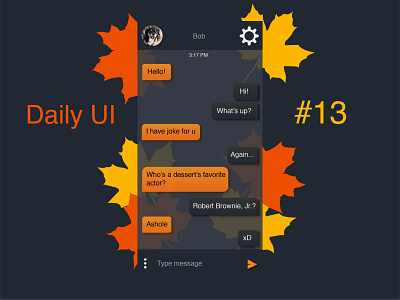 Messenger 013 13 autumn autumn leaves daily 100 challenge design screens ui ui design uiux vector