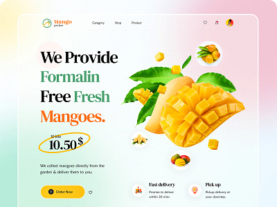 Fresh Mangoes E-commerce Web UI Exploration - Hero Section.