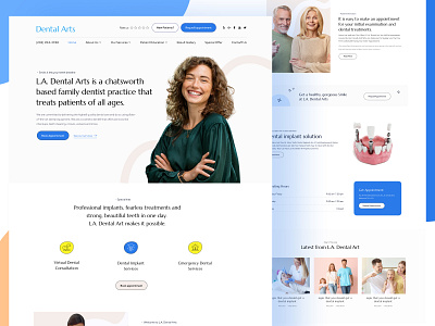 Dental Arts Website UI/UX Design clinic clinical consultation creative dental dental care dental clinic dental website dentist doctor healthcare langding page medicine mental health pharmacy website landing page rifat rifatjahanara rjahanara.com telemedicine