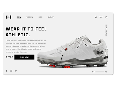 UNDER ARMOUR Landing Page clean creative design illustration landing page running shoes shopping simple smart ui underarmour ux