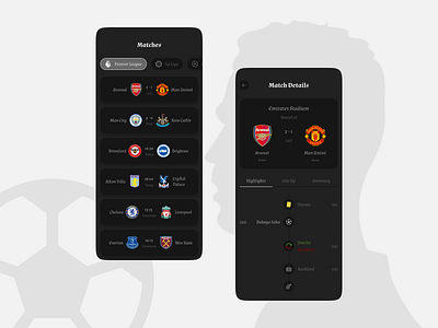 Soccer App app clean creative design football illustration logo premier league ronaldo smart soccer ui ux vector