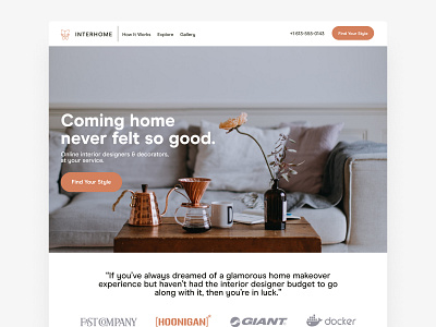 Interior Landing Page Design