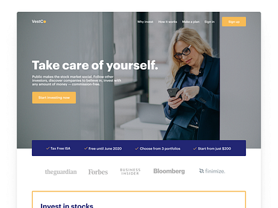 Investing Landing Page | VestCo