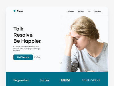 Mental Health Online Therapy Landing Page clean design dribbble figma flat landingpage mentalhealth minimal therapy ui uidesign ux web