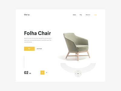 Landing Page for Chairsy chair clean design dribbble figma flat landingpage minimal uidesign ux web website website design yellow