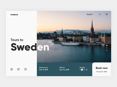 Travel Booking 🗺 animation book booking clean design dribbble figma flat homepage landing minimal sweden tours travel ui uidesign ux web website concept