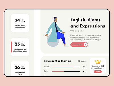 Language learning platform animation dashboad design dribbble education app english figma flat learning platform minimal ui uidesign ux web