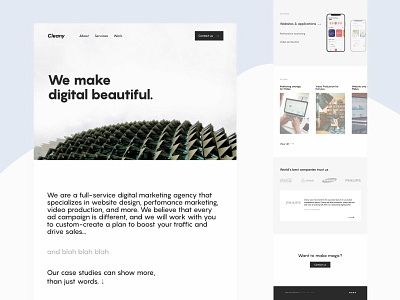 Marketing Agency Landing Page clean design dribbble figma flat landing page marketing agency minimal ui uidesign ux web white