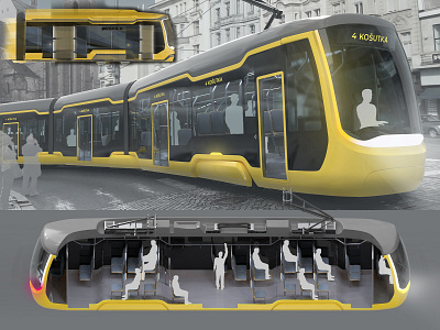 Design of tram art city design design art illustration industrial modeling tram transport travel