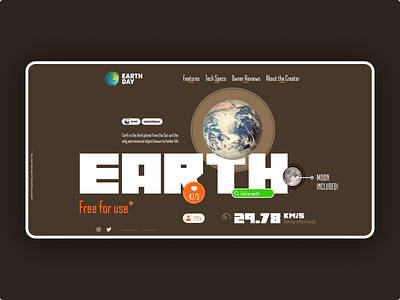 Earth promo web site attractive font day design dribbbleweeklywarmup earth figma gore font kazmann sans font ui uiux web design