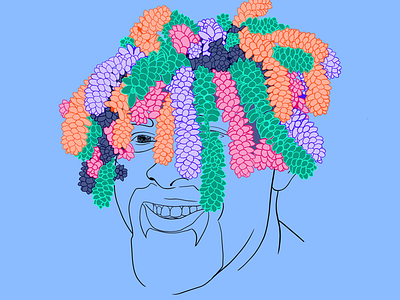 Dreads art boyfriend colours crazy creative design dreads music head plants