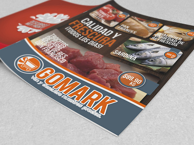 BROCHURE WEEKLY GOMARK brand branding brochure creative direction direction editorial design graphic design illustrator orange paper photoshop supermarket