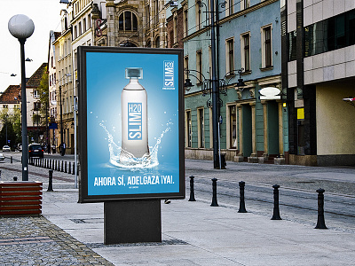 H20SLIM advertising art direction blue digital photography graphic design photoshop publicity water