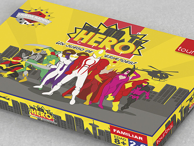 HERO CITY GAME board game box desing game graphic design hero illustration packaging product design