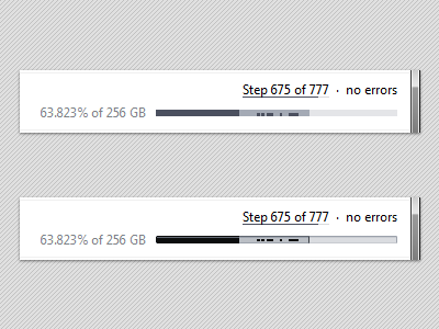 Progress bar - before and after