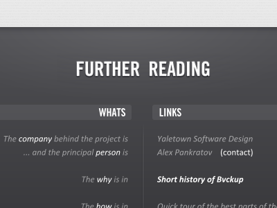 Further Reading footer