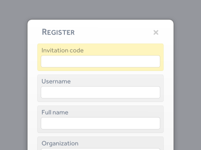 Register clean form segmented