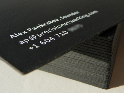Engraving on Plike business card engraving intaglio precision networking