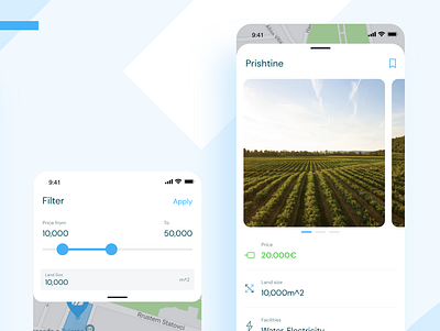 Ari, Buy and Sell Land - Filters & Detail app clean for sale land marketplace minimal simple ui uiux ux