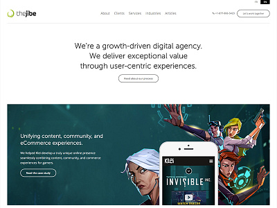 The Jibe Website Design agency clean corporate design drupal minimal typography website