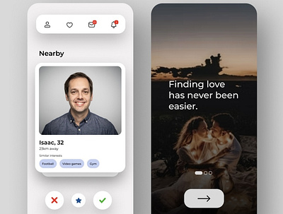 Dating app UI designinspiration ui uidesigninspiration uiux userinterface uxexperience