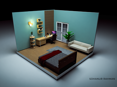 Modern Bedroom Interior Design 3d bedroom branding design graphic design home illustration interior interior design isometric living room motion graphics real state shoot