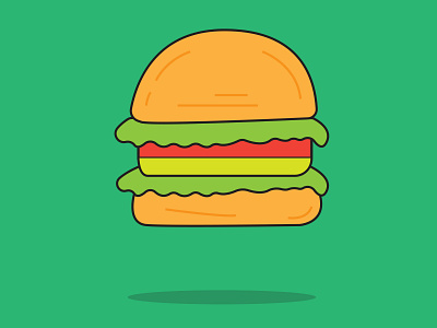 Hamburger Fast food vector icon