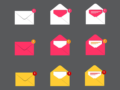 Mail icon set with notification mail icon vector illustration