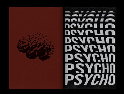 PSYCHO design flat illustration typography