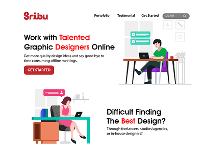 Sribu Landing Page design flat landing page design landingpage minimal sribu ui ux web website