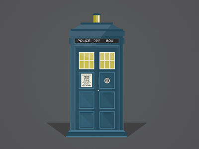 Tardis dr.who flat iconic tardis vector