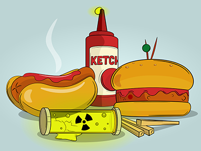 Fallout Burger affinity atomis burger chilli chips food fries hotdog junk junkfood ketchup