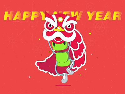 Happy New Year flat illustration