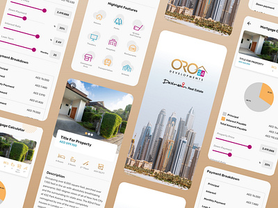 Real Estate Development App app design development oro24 property real estate trending ui ux