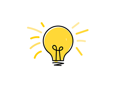 Lightbulb hand drawn icon idea illustration lightbulb