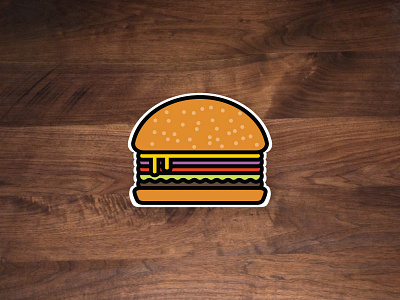 Cheeseburger Sticker burger cheeseburger die cut fast food hamburger illustration sticker