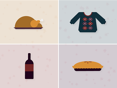 Thanksgiving Dinner argyle dinner food holiday illustration pie sweater thanksgiving turkey wine