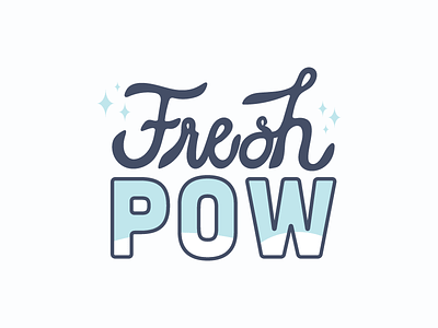 Fresh Pow fresh hand lettering snow sticker typography winter
