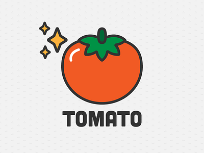 A Tomato fruit illustration red sparkles stroke tomato vegetables