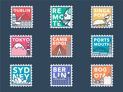 City Postage Stamps