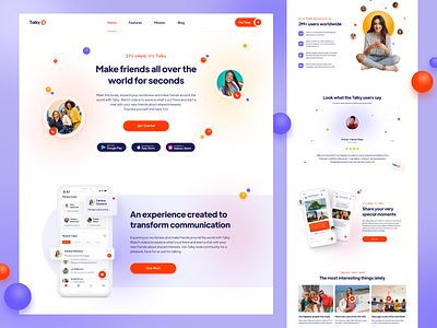 Social App Landing Page - Exploration 🎯 app colorful design colors figma social design ui visual design web web design