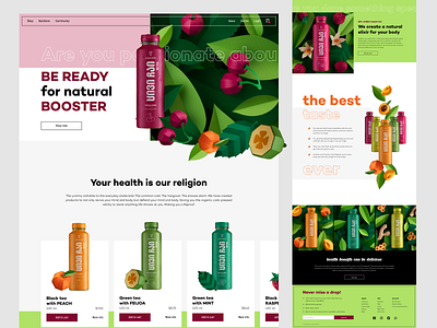 Natural Refreshment 🍒 Landing Page Design